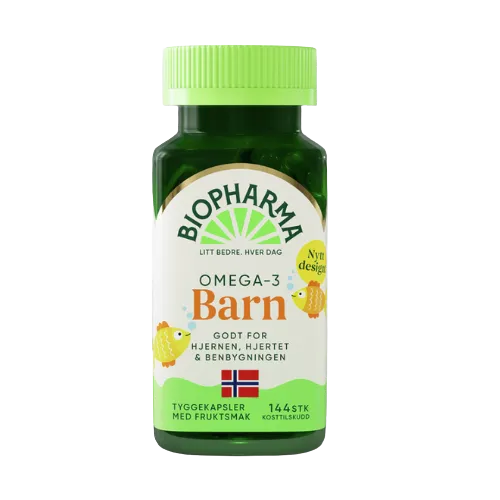 Omega-3 Barn žuvacie kapsule s rybím olejom pre deti 144 kapsúl Biopharma