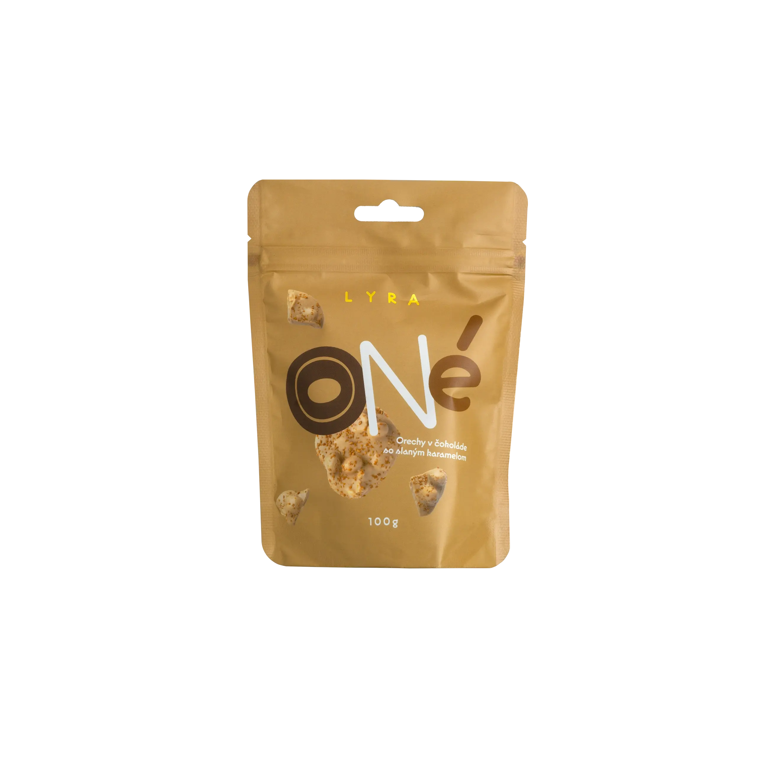LYRA ONé - Piemontské orechy v čokoláde so slaným karamelom 100g