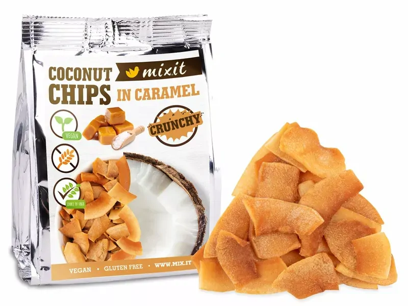 Kokosové chipsy - Slaný karamel 60g MIXIT