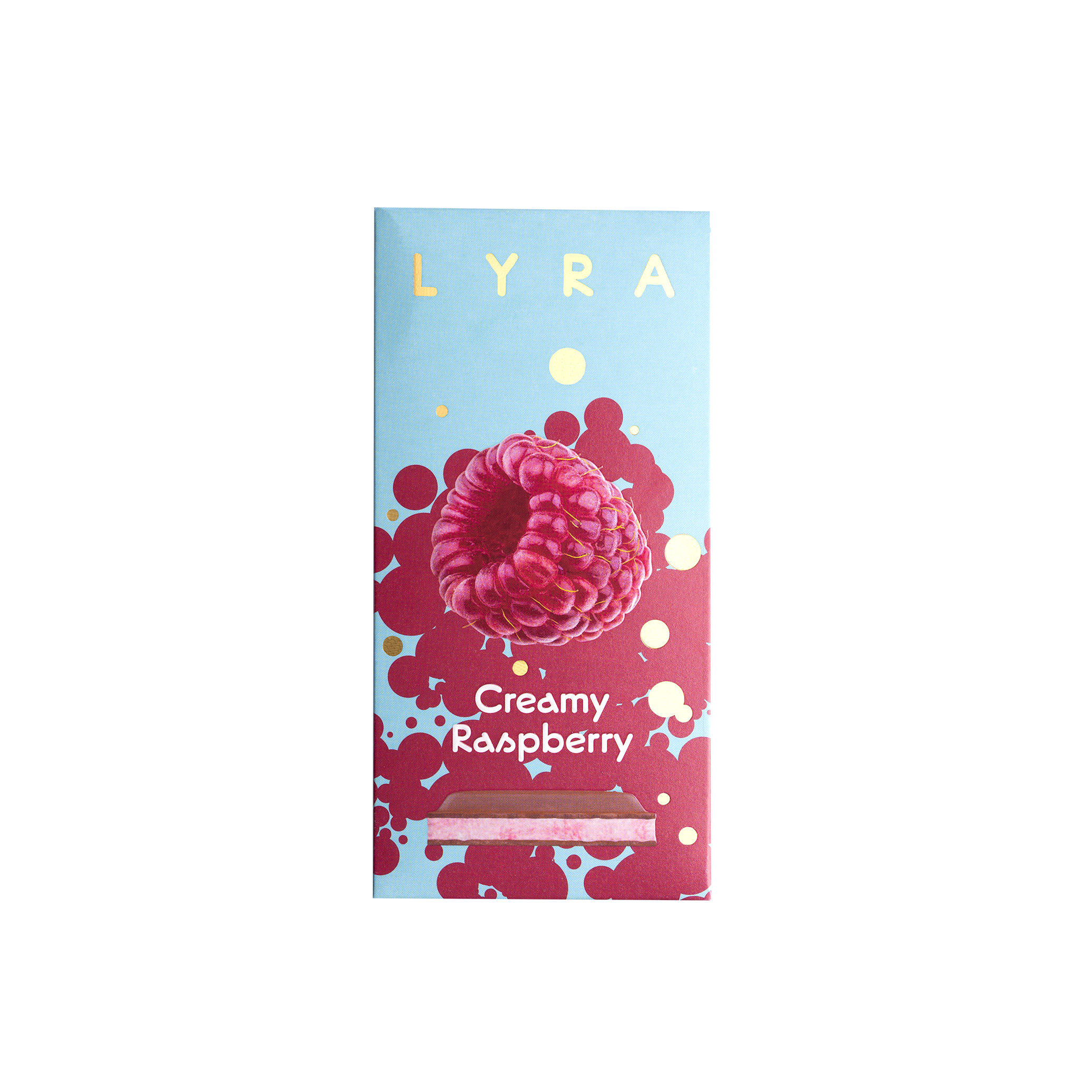 Mliečna čokoláda s malinovou náplňou - Creamy Raspberry 80g LYRA
