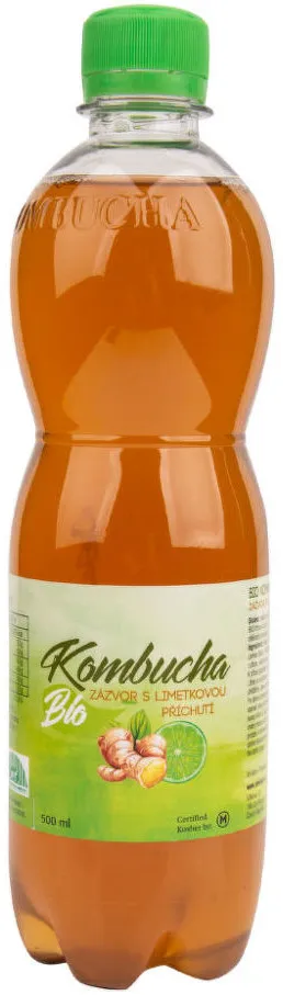 Kombucha Zázvor - limetka 500ml BIO Stevikom