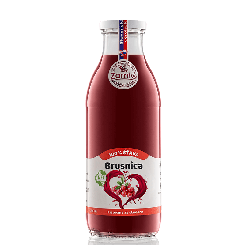 Šťava Brusnica 100% BIO 500ml Zamio