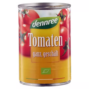 Paradajky celé lúpané BIO 400g Dennree
