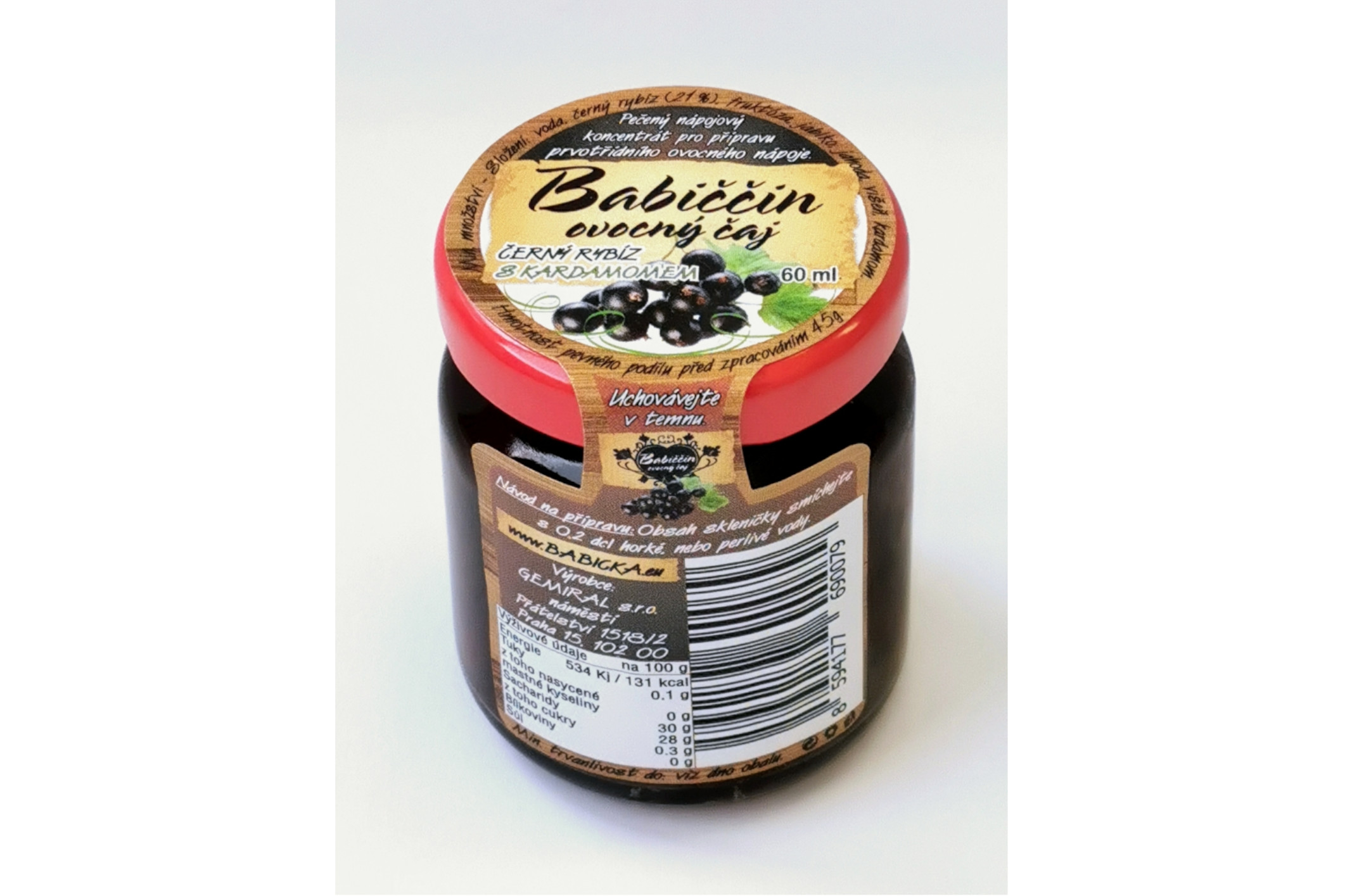 Babiččin ovocný čaj - černý rybíz s kardamonem 60ml Tea Trade