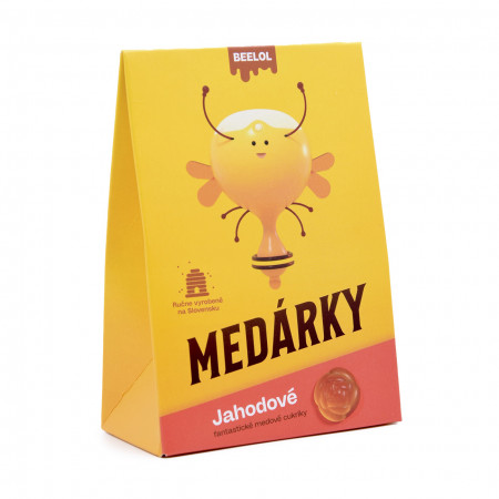 Medové cukríky s jahodami 70g Beelol