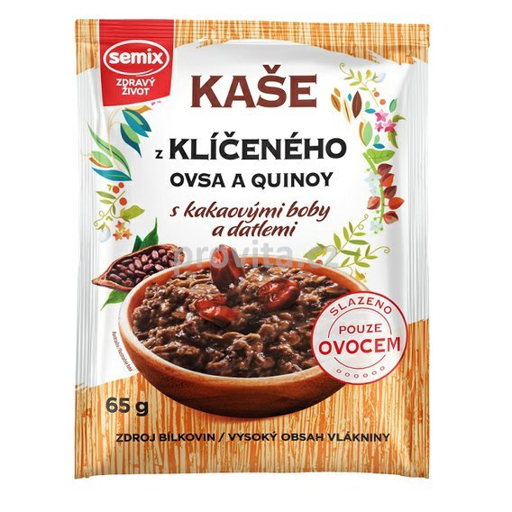 Kaša z kľíč. ovsa a quinoy kak. bôby, datle bezl. 65g Semix