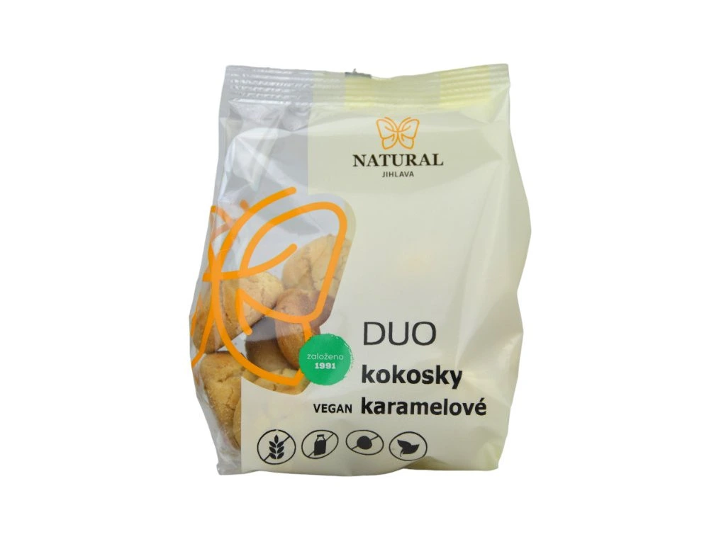 Sušienky DUO kokosky VEGAN karamelové bez lepku 150g Natural Jihlava