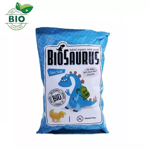 Kukuričný snack s morskou soľou, BIO 50g BioSaurus