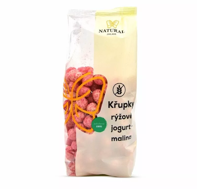 Chrumky ryžové jogurt malina 140g Natural Jihlava