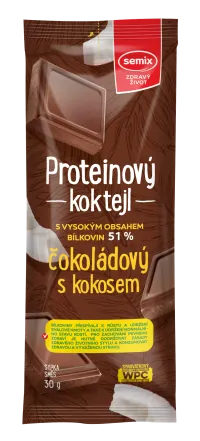 Proteínový kokteil čokoládový s kokosom 30g Semix