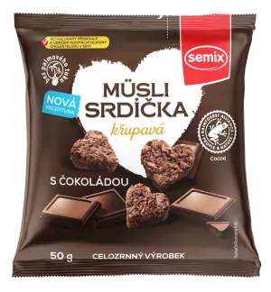 Müsli srdiečka s čokoládou 50g Semix
