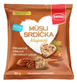 Müsli srdiečka s pekanovými orechami a javorovým sirupom 50g Semix