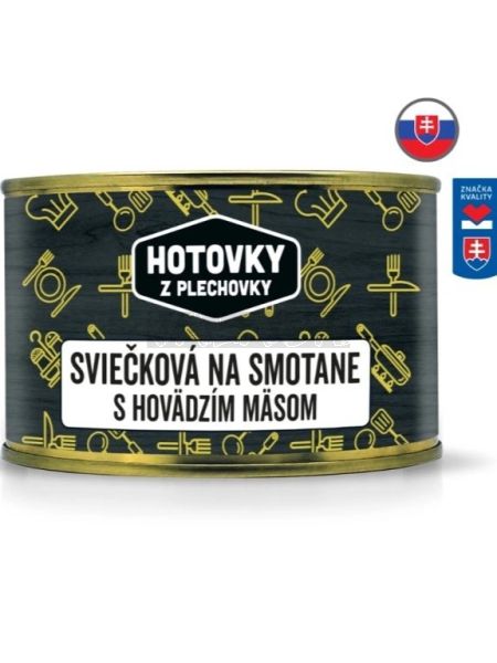 Sviečková na smotane s hovädzím mäsom 400g Hotovky z plechovky