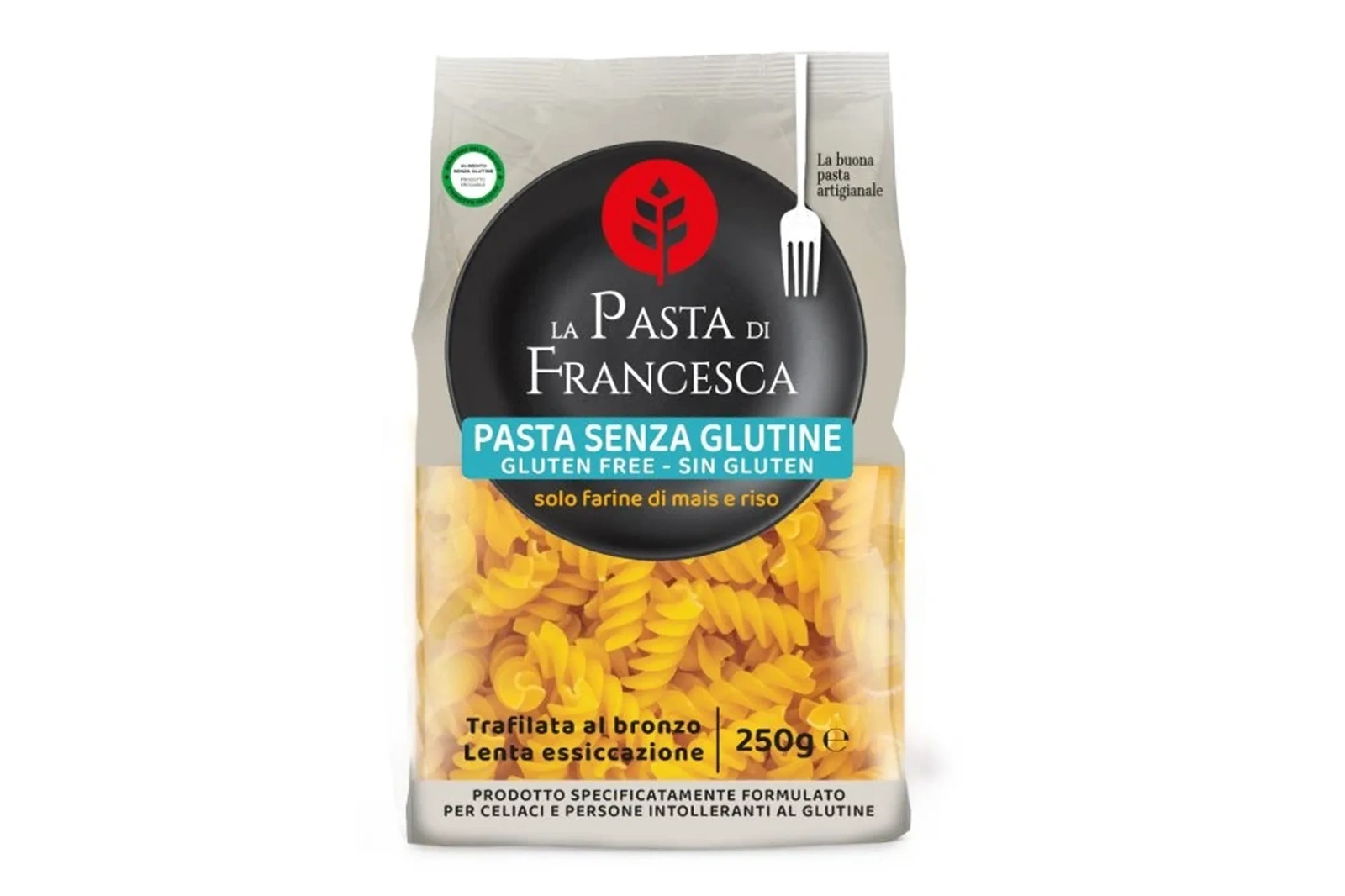 Talianske cestoviny Fusilli bez lepku 250g La Pasta di Francesca