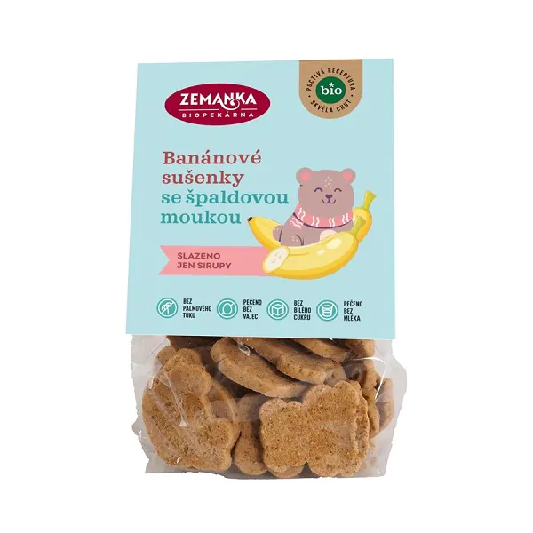 Špaldové banánové sušienky BIO 100g Zemanka