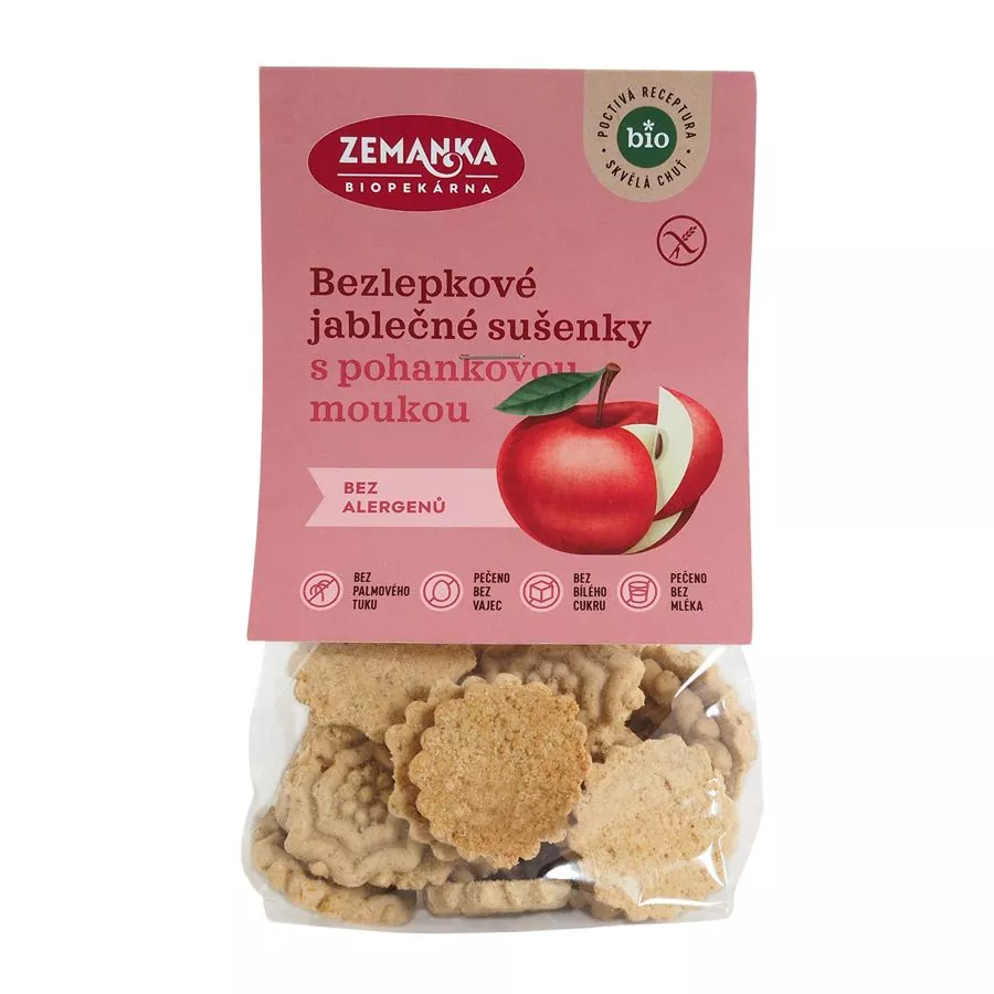 Bezlepkové Jablčno-pohánkové sušienky 100g BIO Zemanka