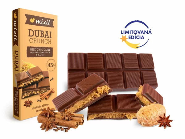Vianočná dubajská čokoláda – Perníkové korenie & kataifi 70g Mixit