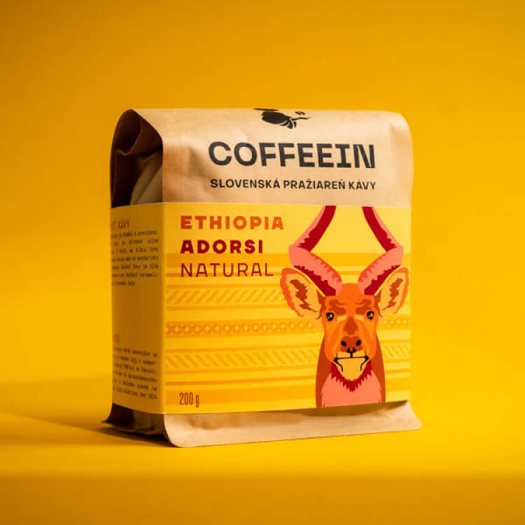 Ethiopia Adorsi - stredné praženie 200g Coffeein