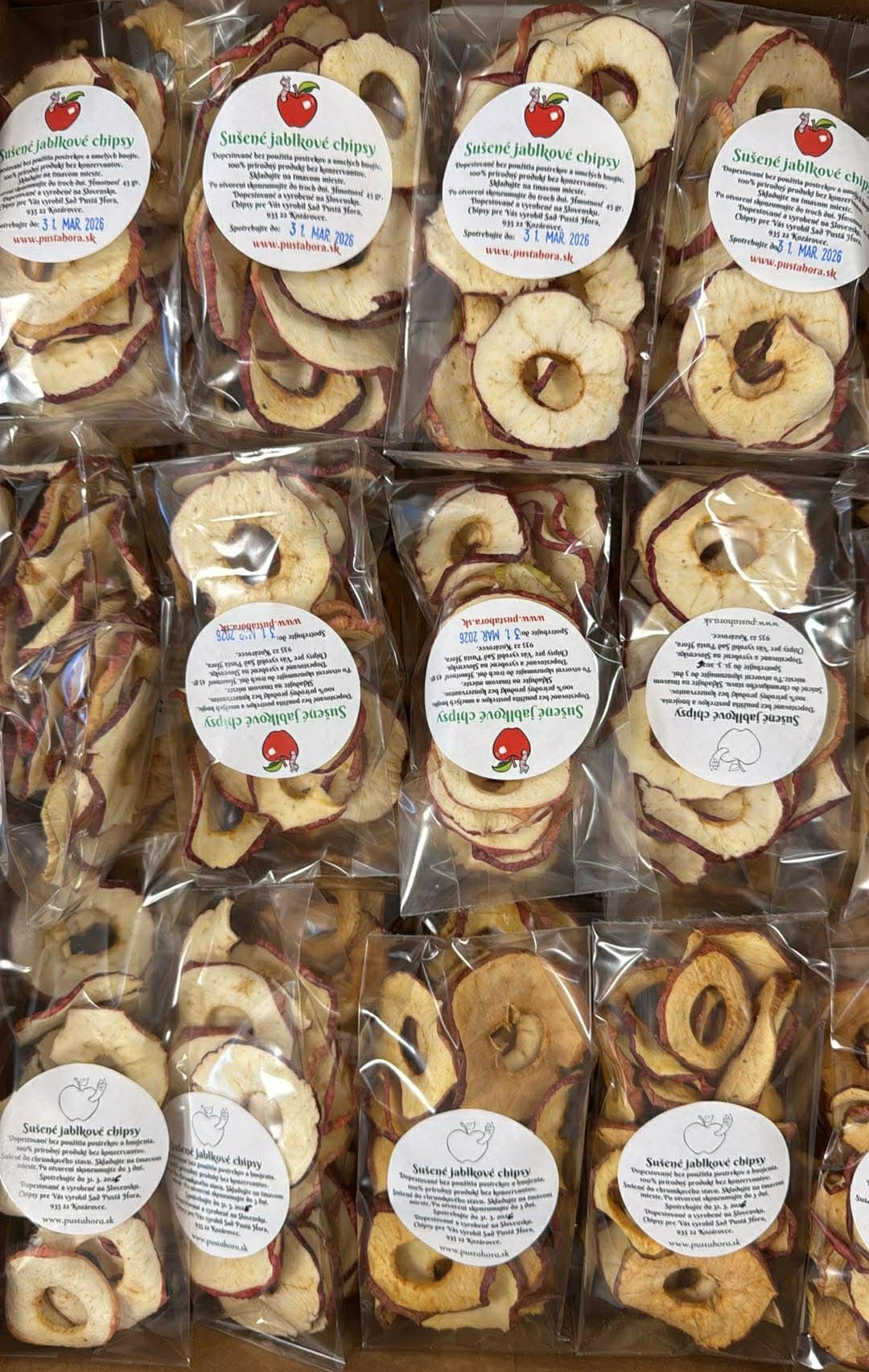 Sušené Jablkové Chipsy 45g Pustá Hora