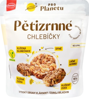 Chlebíčky päťzrnné 150g SEMIX