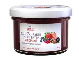 Džem Záhradné ovocie Extra 220g Grešík