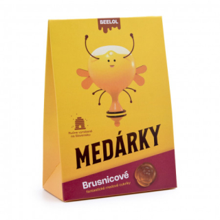 Medové cukríky s brusnicami 70g Beelol