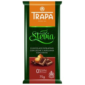 Čokoláda mliečna s drvenými jadrami lísk.orechov stévia 75g Trapa