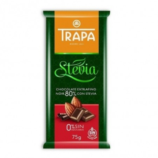 Čokoláda horká 80% stévia DIA 75g Trapa