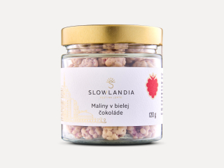 Maliny v bielej čokoláde 120g Slowlandia