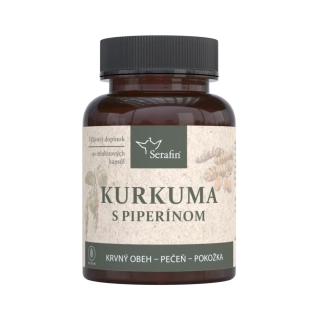 Kurkuma s piperínom – prírodné kapsuly 90ks Serafin