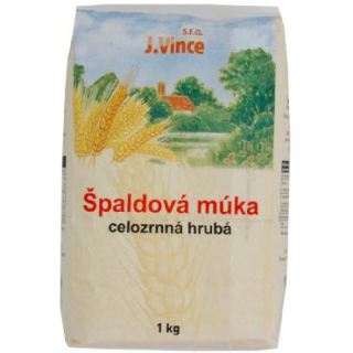 Múka celozrnná špaldová hrubá 1kg J.Vince