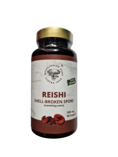 Reishi prášok zo spór 500mg 60 kapsúl Medicinálne huby