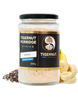 Nesladená kaša z tigrieho orecha s banánom a chia semiačkami 220g Tigernut