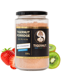 Nesladená kaša z tigrieho orecha s jahodami a kiwi 320g Tigernut
