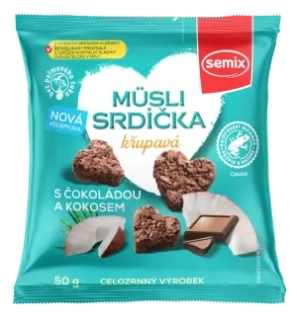Müsli srdiečka s kokosom a čokoládou 50g Semix