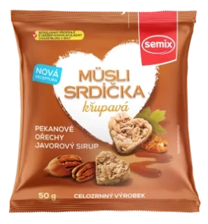 Müsli srdiečka s pekanovými orechami a javorovým sirupom 50g Semix