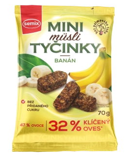 Mini müsli tyčinky s banánmi bezlepkové 70g Semix
