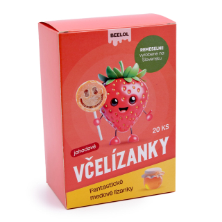 VČELÍZANKY – jahodové lízanky 20ks x 6g Beelol