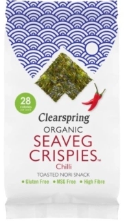 Seaveg bezlepkové čipsy z morských rias s príchuťou chilli BIO 4g Clearspring