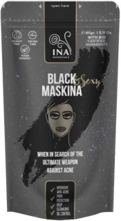 MASKINA Prírodná ílová maska s aktívnym uhlím na akné 60g INA ESSENTIALS