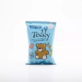 Kukuričný snack medvedíky TEDDY mrkva a tekvica 30g Little Angel
