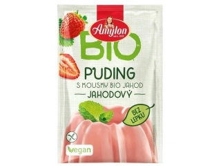 BIO puding jahodový, bez lepku, 40g Amylon