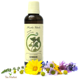 Tinktúra, kvapky (macerát) z byliny Ginko dvojlaločné (Ginkgo biloba) 50ml Herba Vitalis