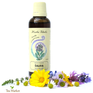 Tinktúra, kvapky (macerát) z byliny Šalvia lekárska 50ml Heba Vitalis