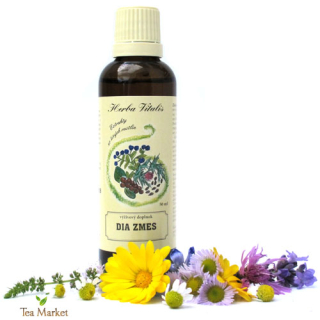 Tinktúra, kvapky (macerát) zo živých rastlín Dia zmes 50ml Herba Vitalis